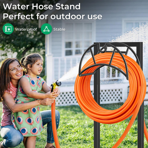 TomCare freestanding design offers convenient outdoor hose storage anywhere in the yard.