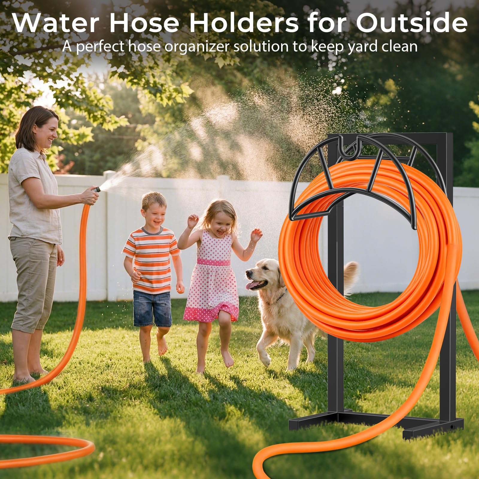TomCare holds up to 150ft hoses for clean, organized storage.