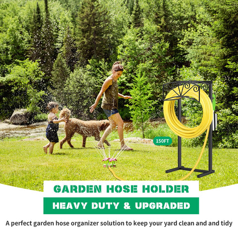 TomCare outdoor hose organizer helps keep the yard tidy.