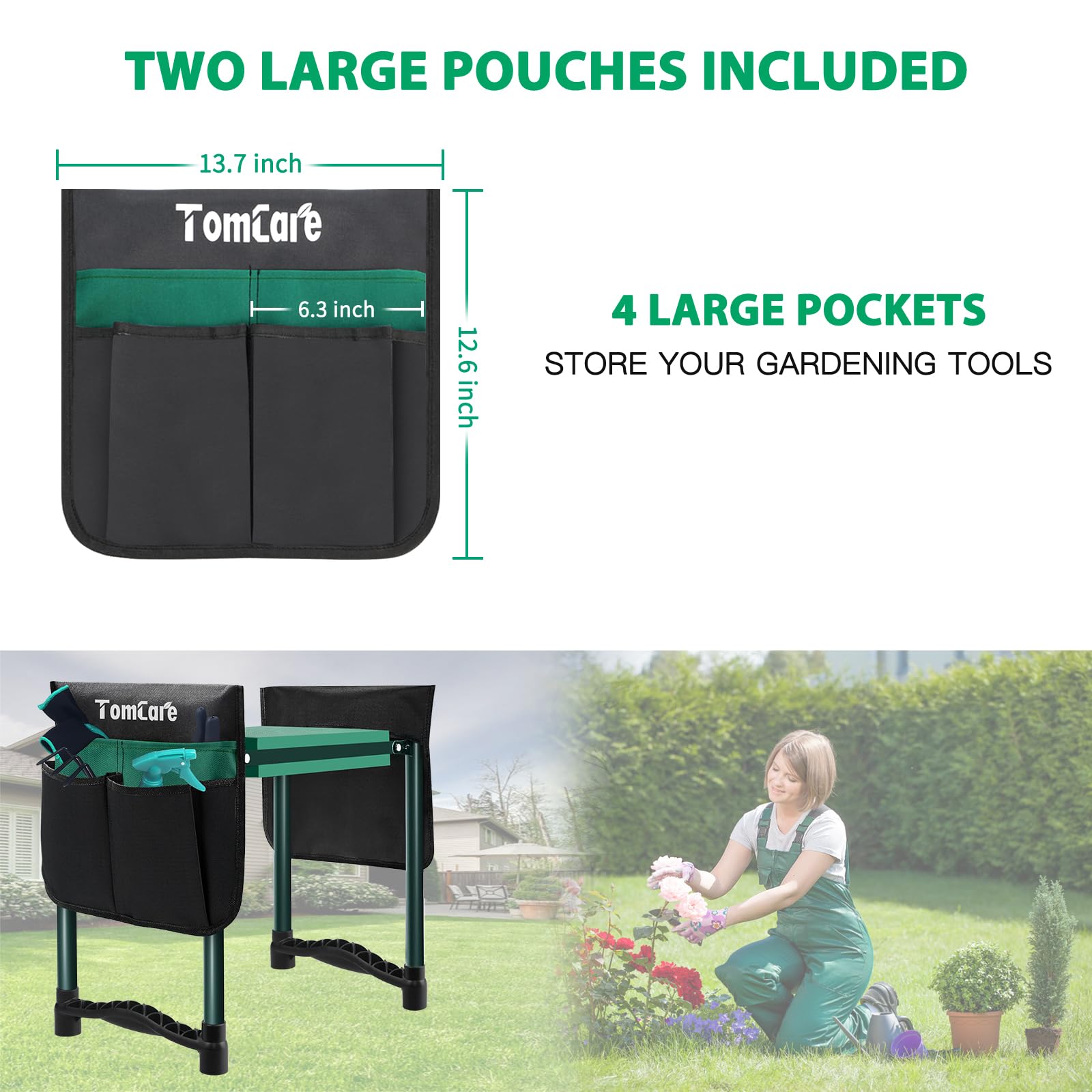 TomCare kneeler foldable design makes storage easy and compact