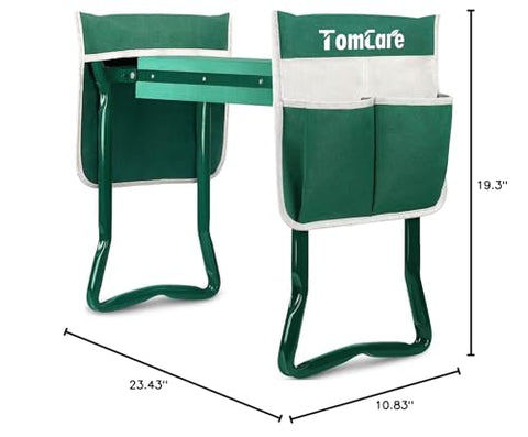 TomCare kneeler seat in chair mode provides a comfy outdoor seating option