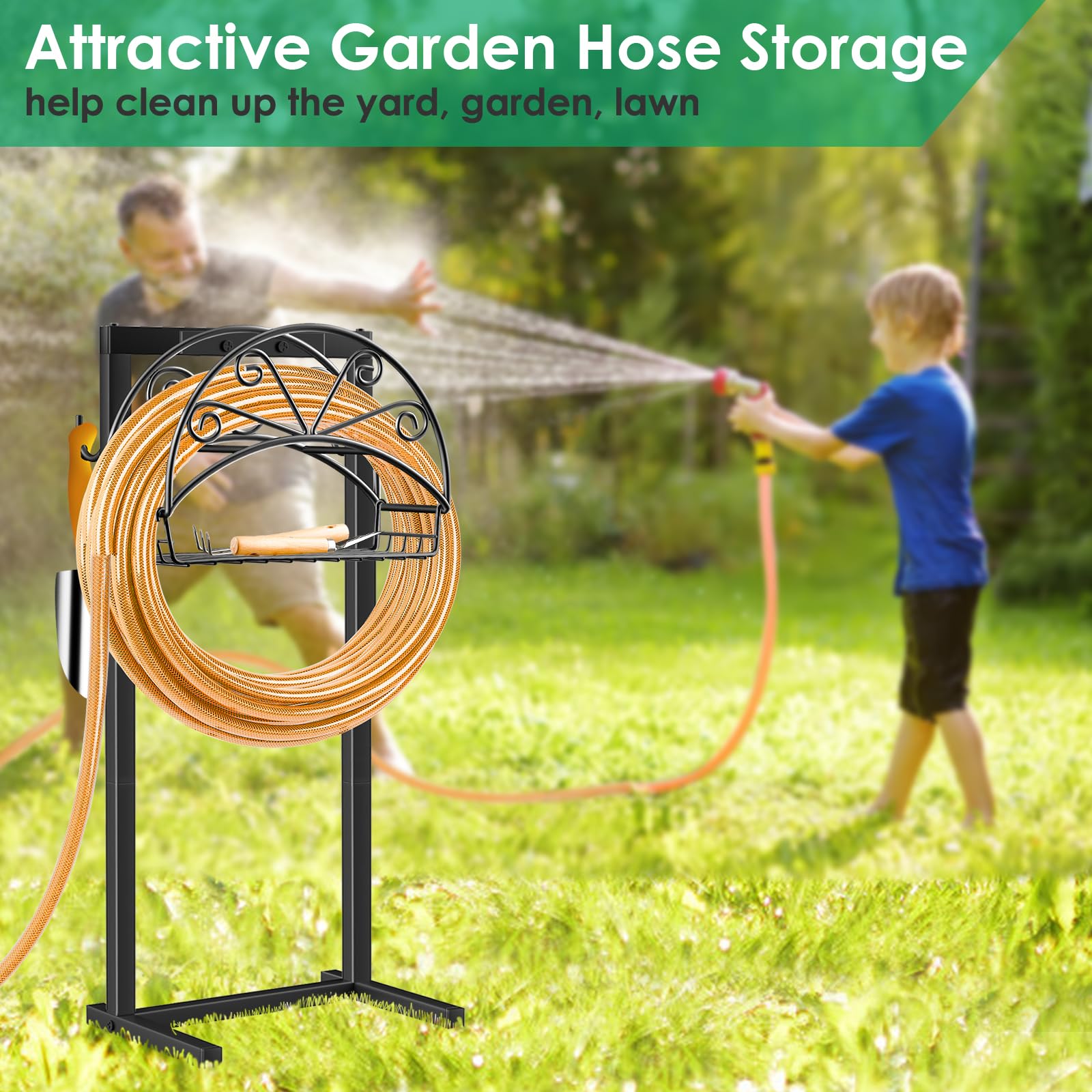 TomCare outdoor garden-organization stand enhances yard tidiness.