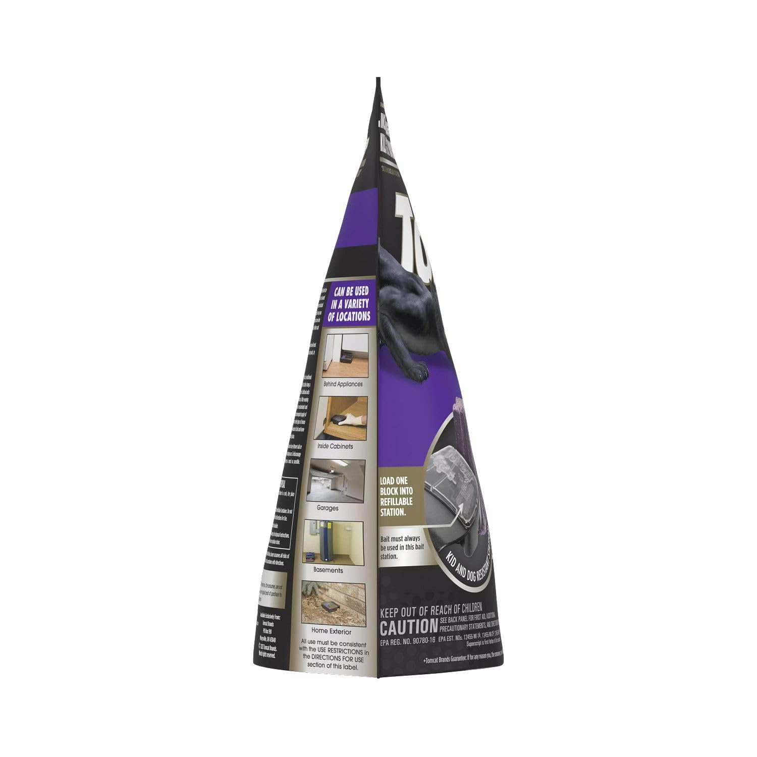 Tomcat Advanced Brand Mouse Bait is suitable for indoor-outdoor use near activity spots.