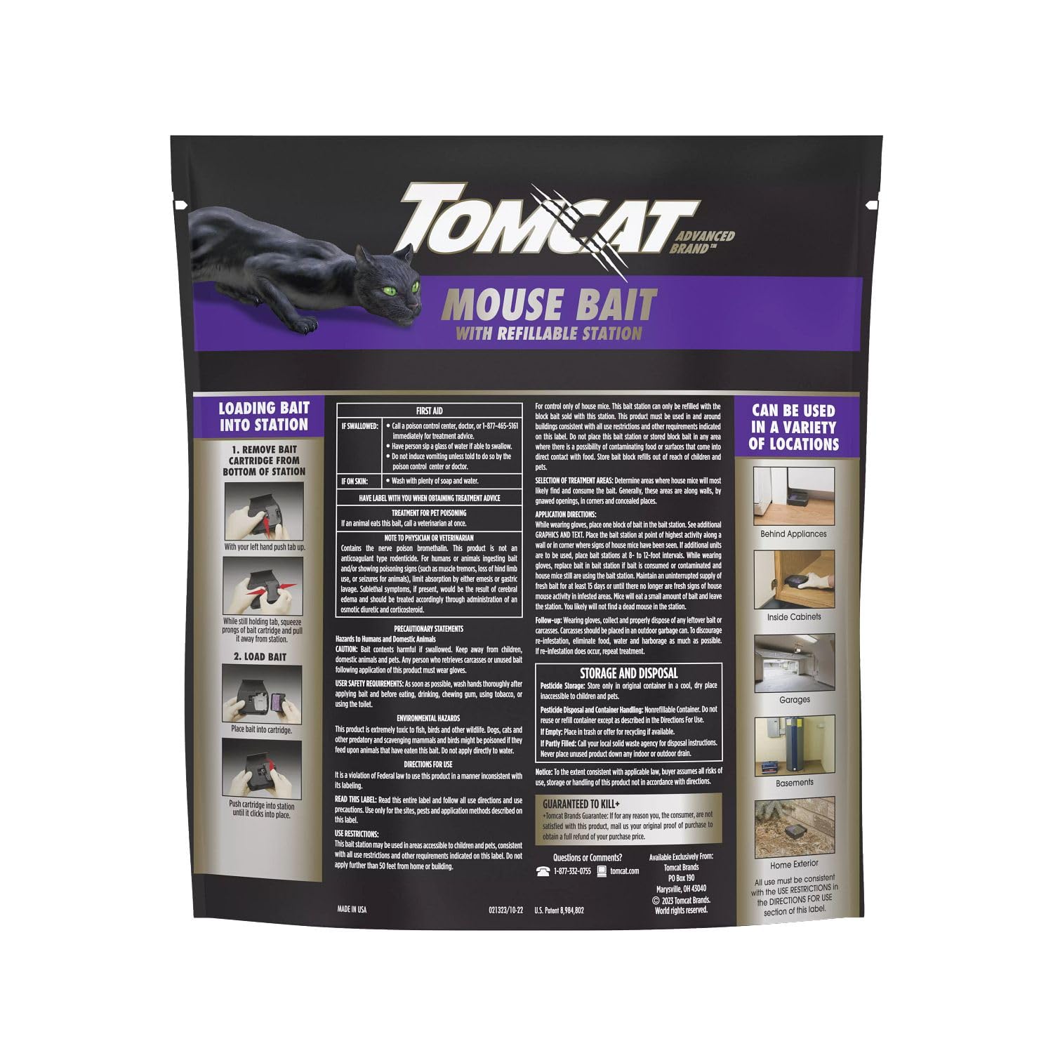 Tomcat Advanced Brand Mouse Bait Refills provide up to 72 mice kill potential.