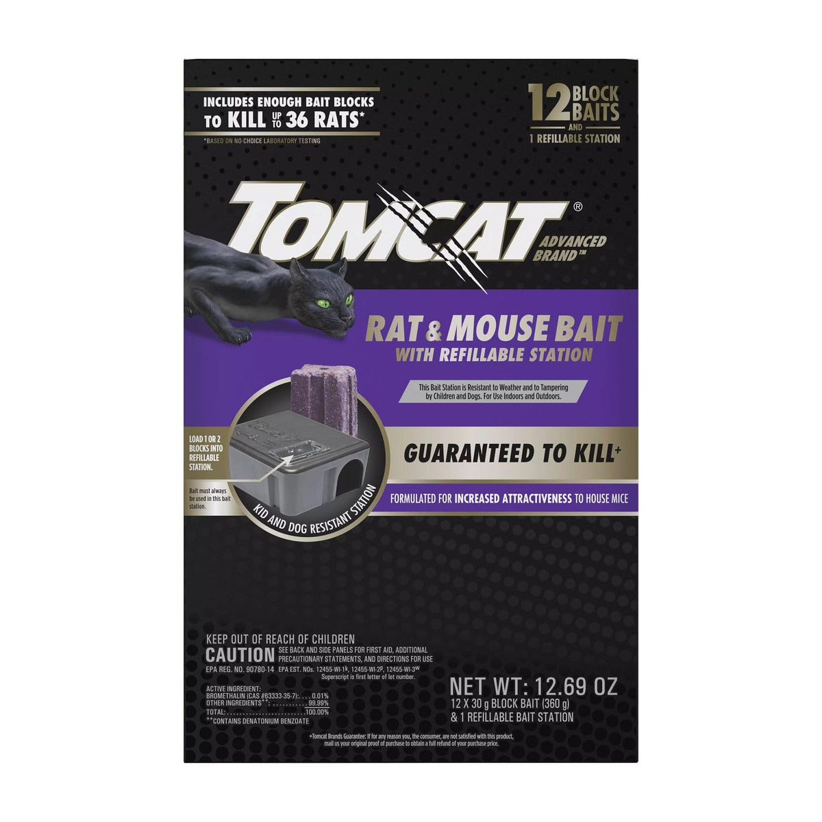 Tomcat Advanced Brand station with clear lid for easy bait monitoring