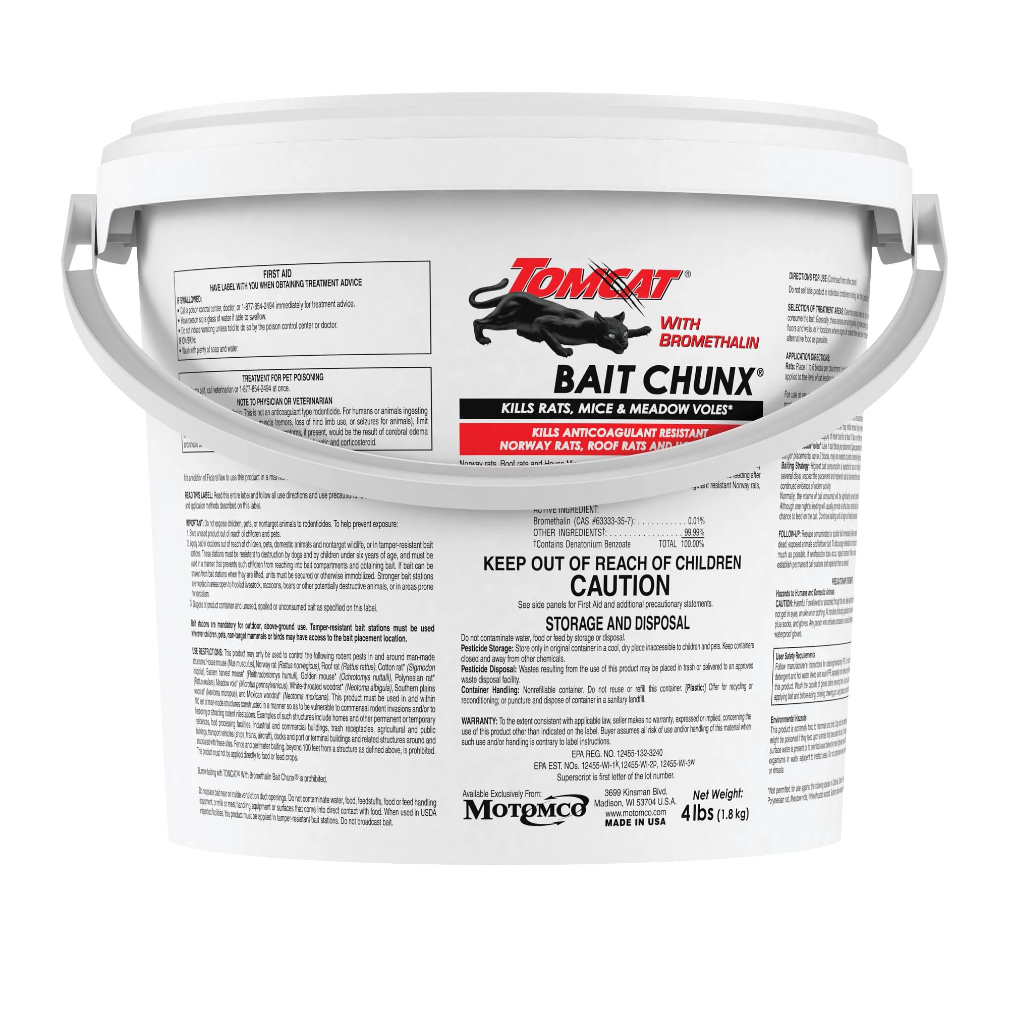 Tomcat Bromethalin Bait Chunx positioned for agricultural use area.