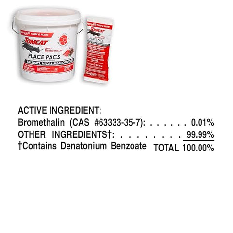 Tomcat Bromethalin Place Pacs indoor placement highlights discreet pest control options.