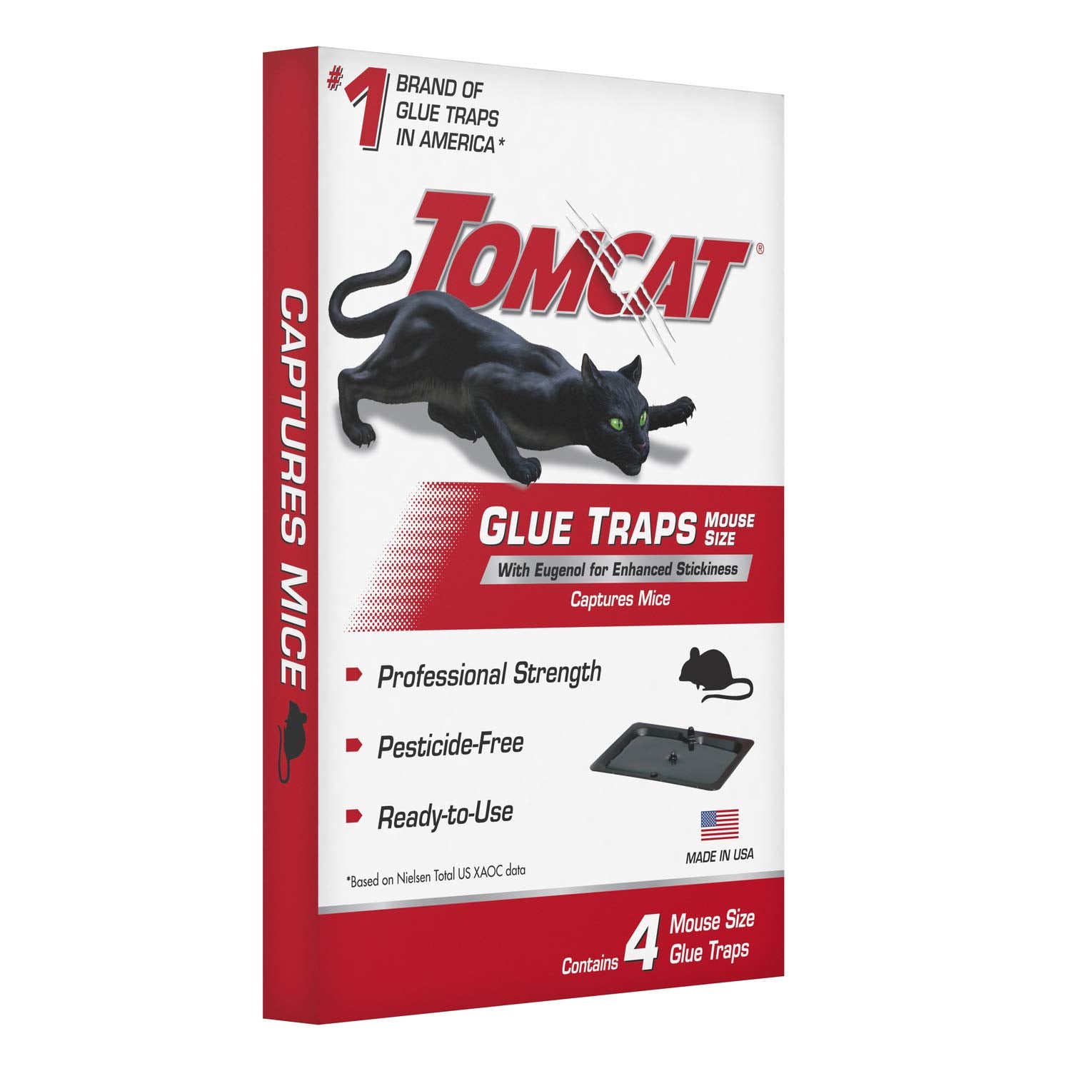 Tomcat glue trap 2-pack shows eight traps included for multiple rooms.