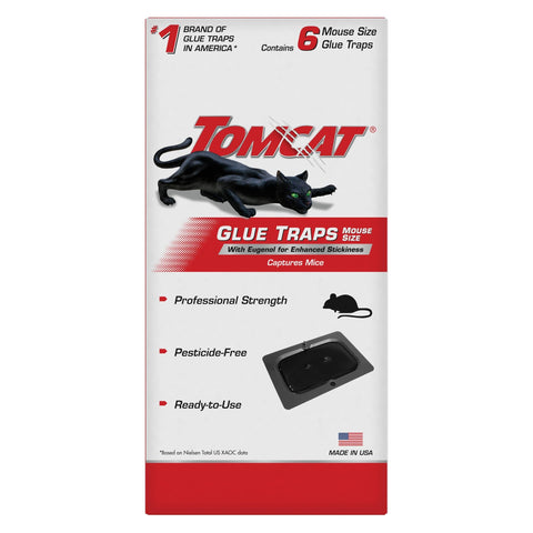 Tomcat Glue Traps Mouse Size with Eugenol with enhanced stickiness captures mice along walls