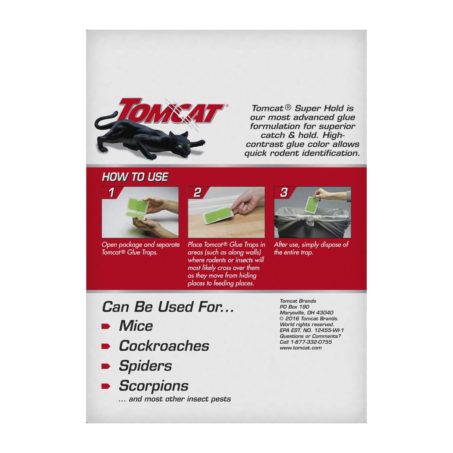 Tomcat glue traps catching multiple pests in a single setup.