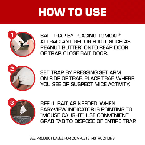 Tomcat Kill & Contain trap sits near appliances to catch activity.