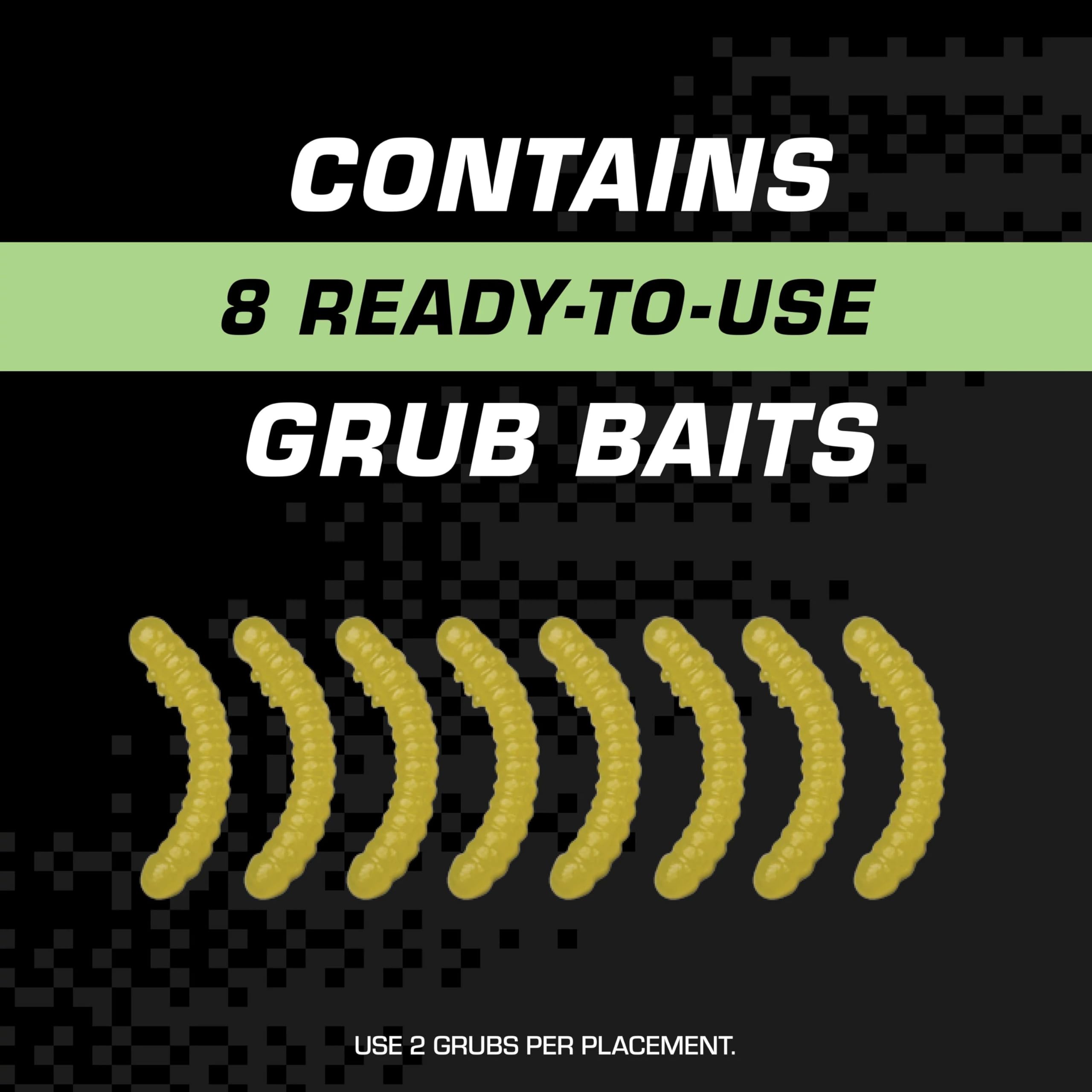 Close-up of grub-shaped bait by Tomcat Mole Killer Grubs to mimic natural prey.