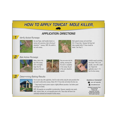Tomcat Mole Killerₐ examining mole trails to target treatment areas