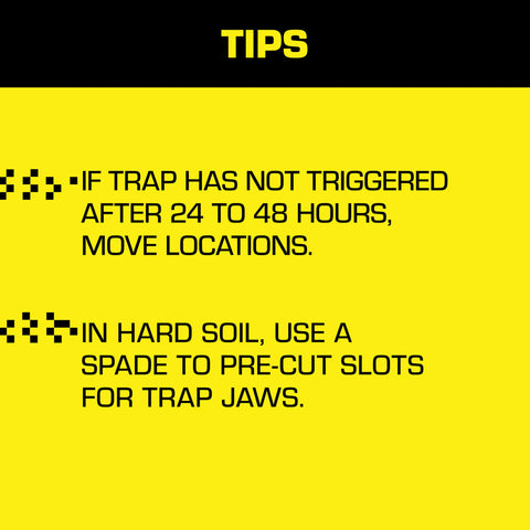 Tomcat Mole Trap rugged outdoor construction withstands weather.