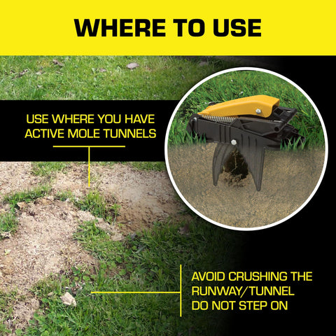 Tomcat Mole Trap reusable design supports long-term pest control.