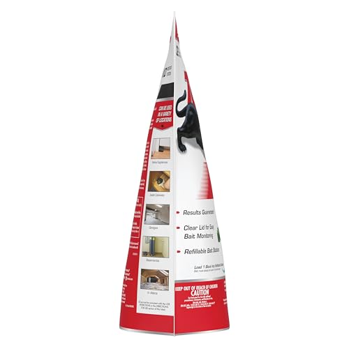 Tomcat Mouse Killer-e station monitoring lid enables quick bait replenishment