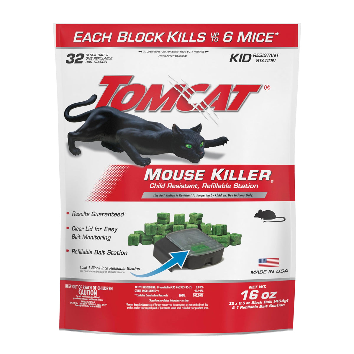Tomcat Mouse Killer-e station weatherproof exterior ready for indoor use