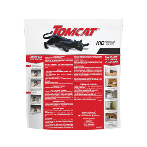 Tomcat station close-up of bait block showing accessible feeding for mice.