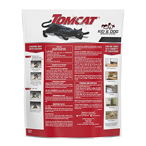 Tomcat Mouse Killer Station design resists children and dogs.