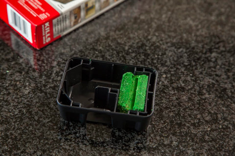 Tomcat mouse killer station showing clear lid for bait monitoring.