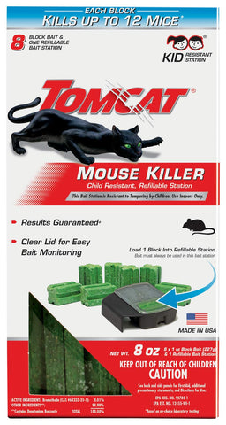 Tomcat Mouse Killer Station with clear lid for easy bait monitoring