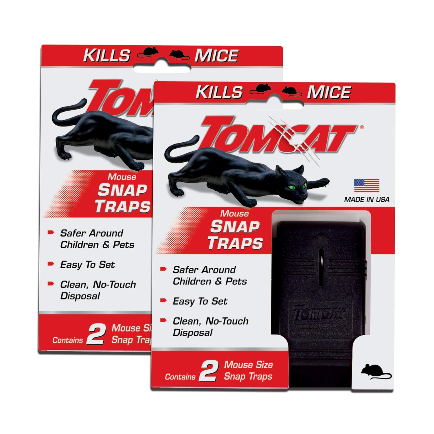 Tomcat Mouse Snap Trap front view shows reusable, quick-action design.