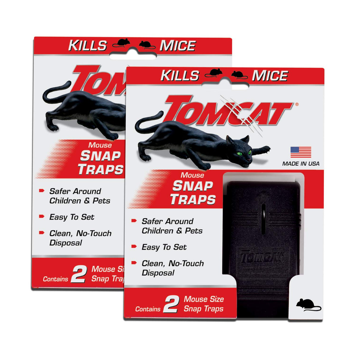 Tomcat Mouse Snap Trap front view shows reusable, quick-action design.