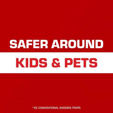 Tomcat Mouse Snap Trap emphasizes safer use around kids and pets.