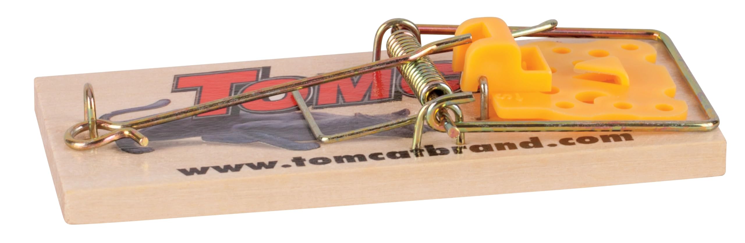 Tomcat wooden mouse trap shows the U-shaped trigger bar for fast capture.