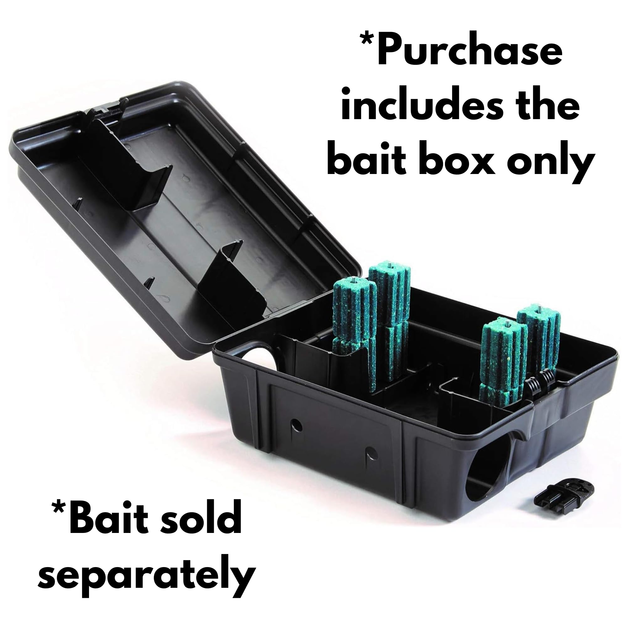 Tomcat Outpost bait station installed in both vertical and horizontal configurations.