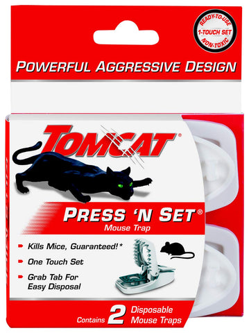 Tomcat Press 'N Set trap with grab-tab for easy disposal.