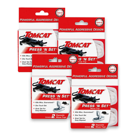 Tomcat Press 'N Set mouse trap shows easy-to-use press-to-set design