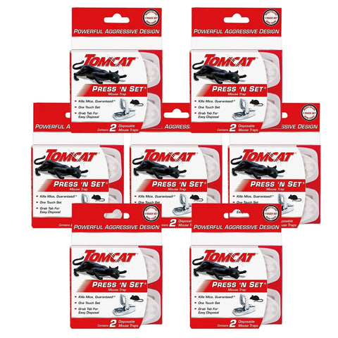 Tomcat Press 'N Set mouse trap with grab-tab for clean, no-touch disposal.