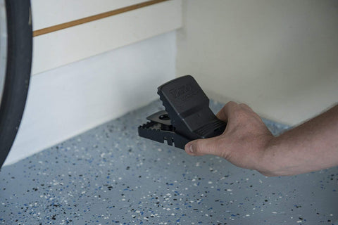 Tomcat Rat Snap Trap garage setup for tool shed use