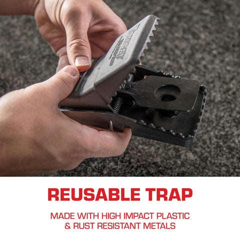 Tomcat Rat Snap Trap reusable design endures multiple uses.