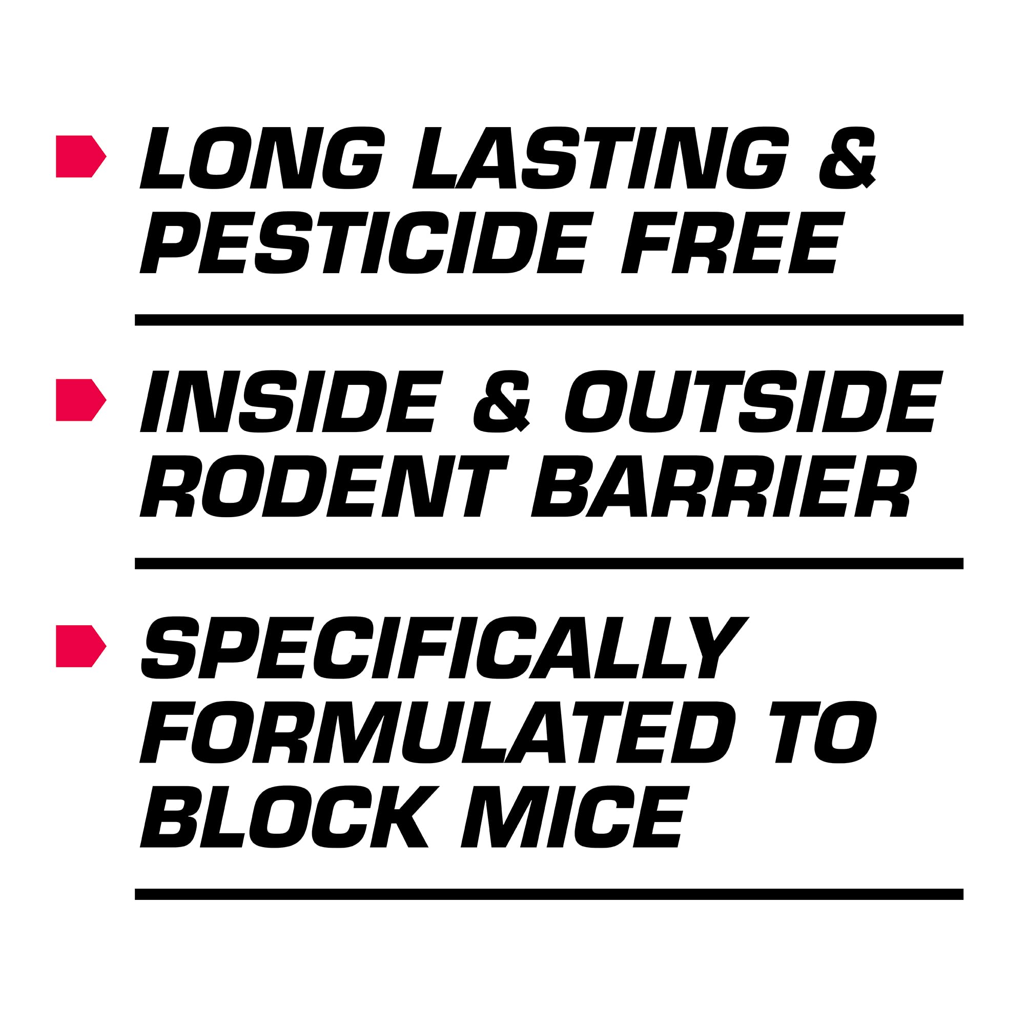 Tomcat Rodent Block forms an airtight, water-resistant seal on various materials.