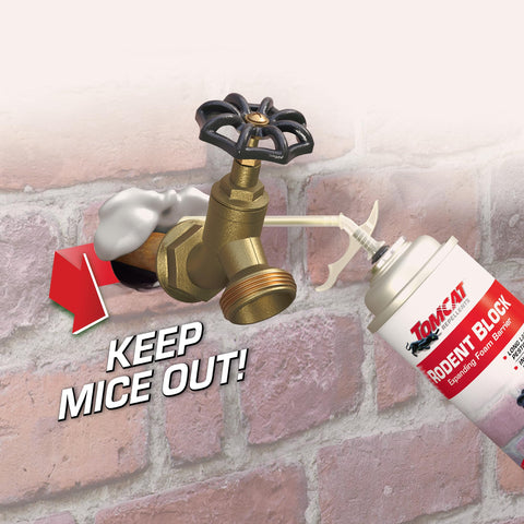Tomcat Rodent Block with reusable straw enables precise application in crevices.