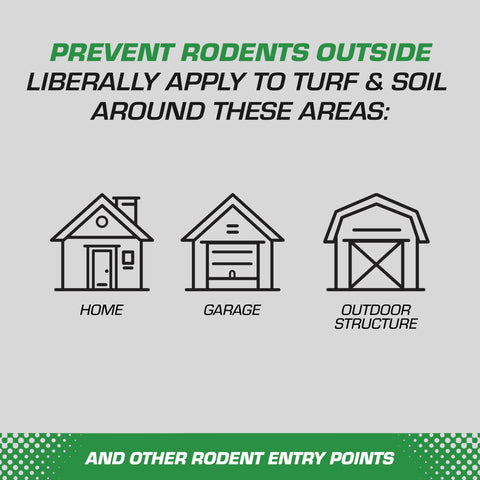 Tomcat Rodent Repellent Granules exposure to sun and rain shows rain-resistant formula.