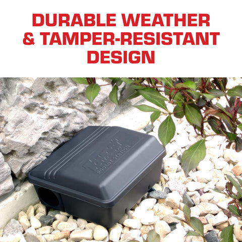 Tomcat Rodent Station's security key enables safe bait access.
