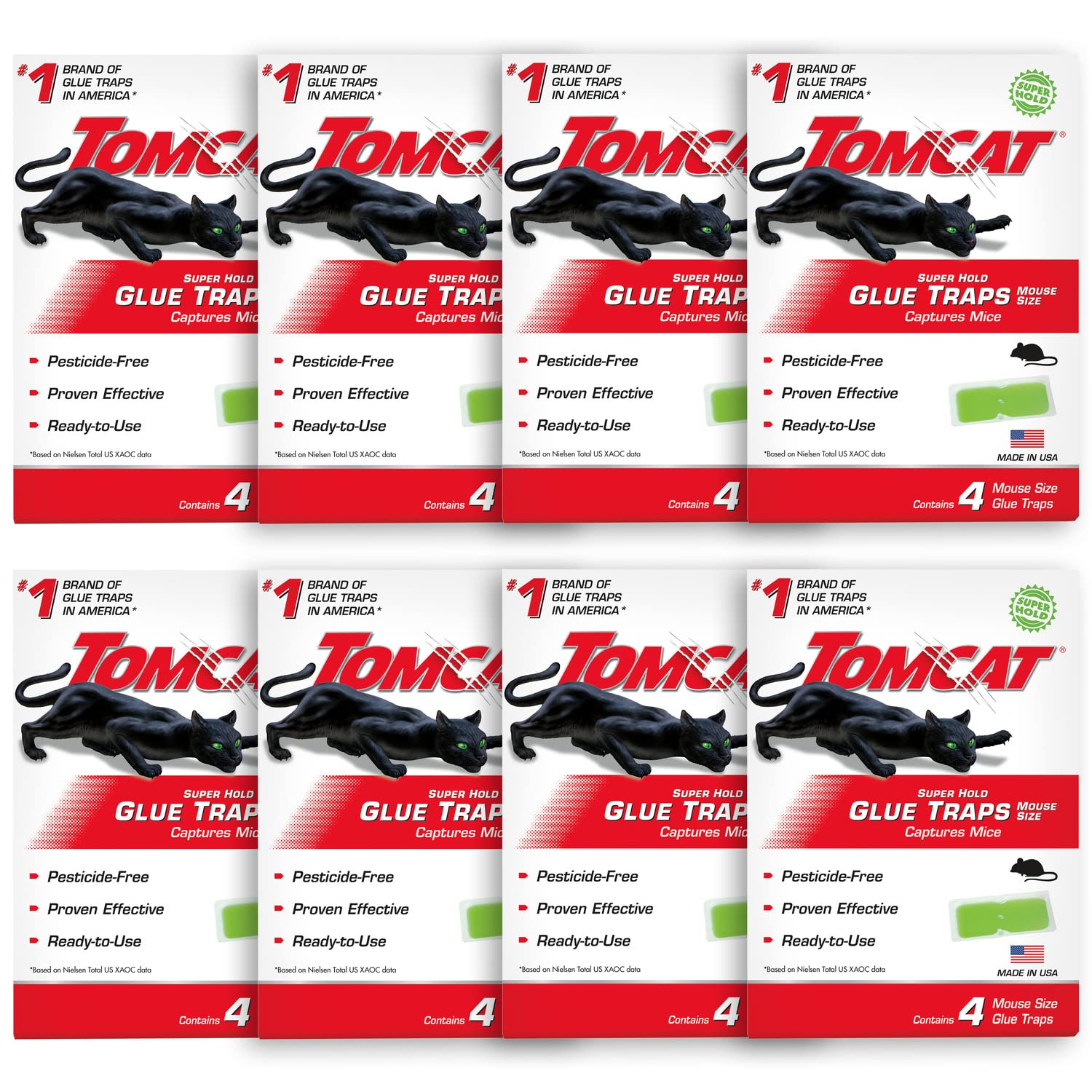 Tomcat Super Hold Glue Traps mouse-size close-up showing strong adhesive for fast capture.