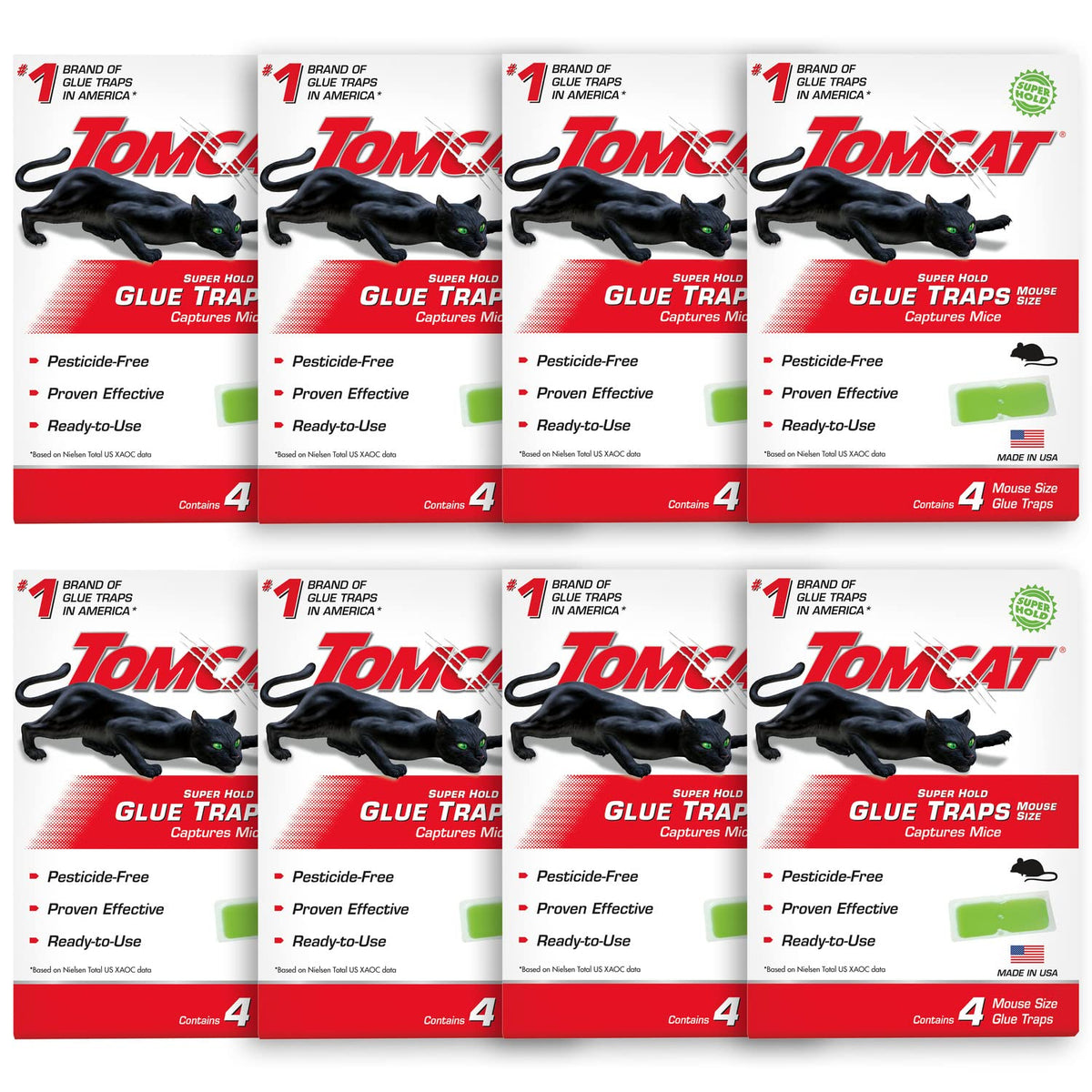 Tomcat Super Hold Glue Traps mouse-size close-up showing strong adhesive for fast capture.