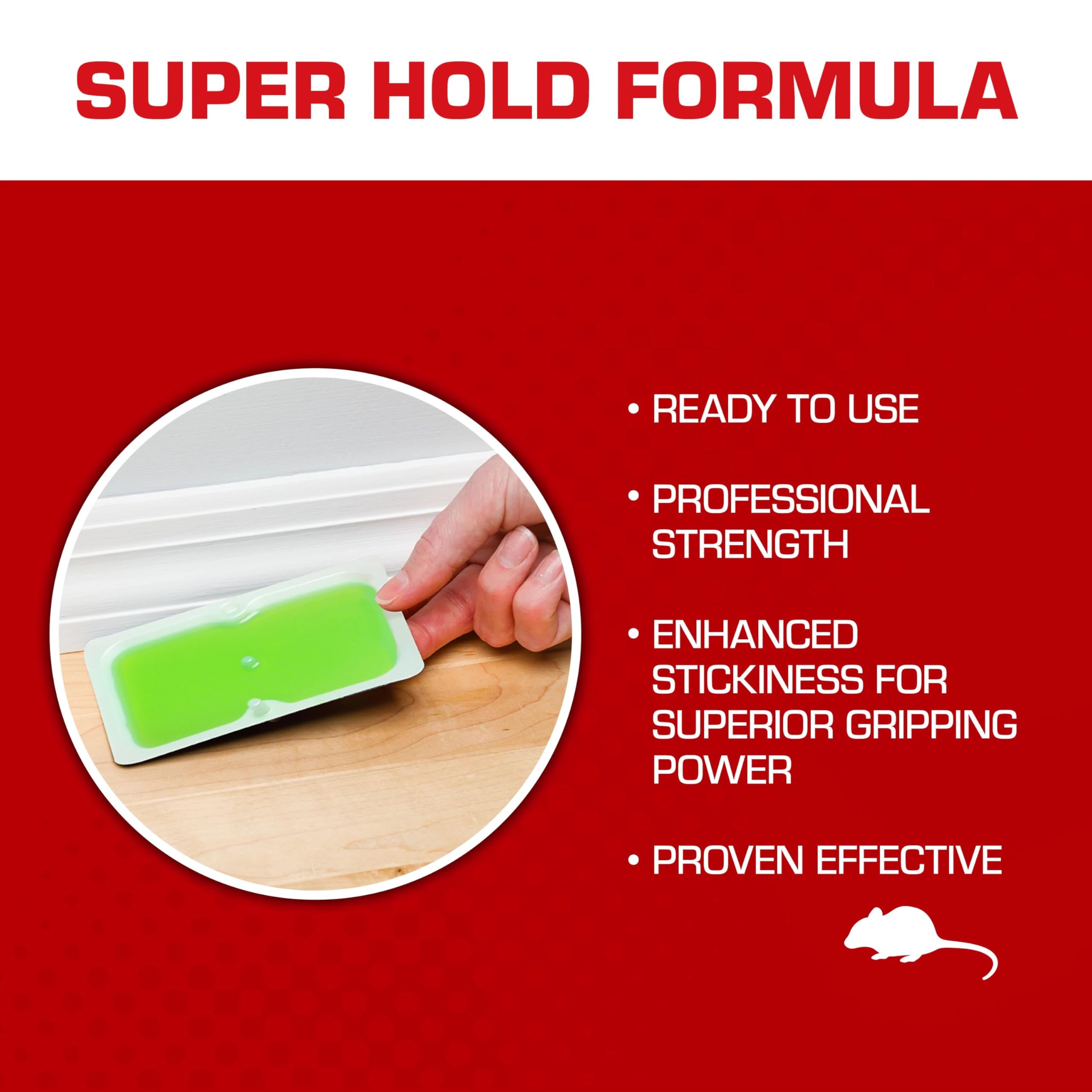 Tomcat Super Hold Glue Traps Mouse Size placed on wall for surveillance