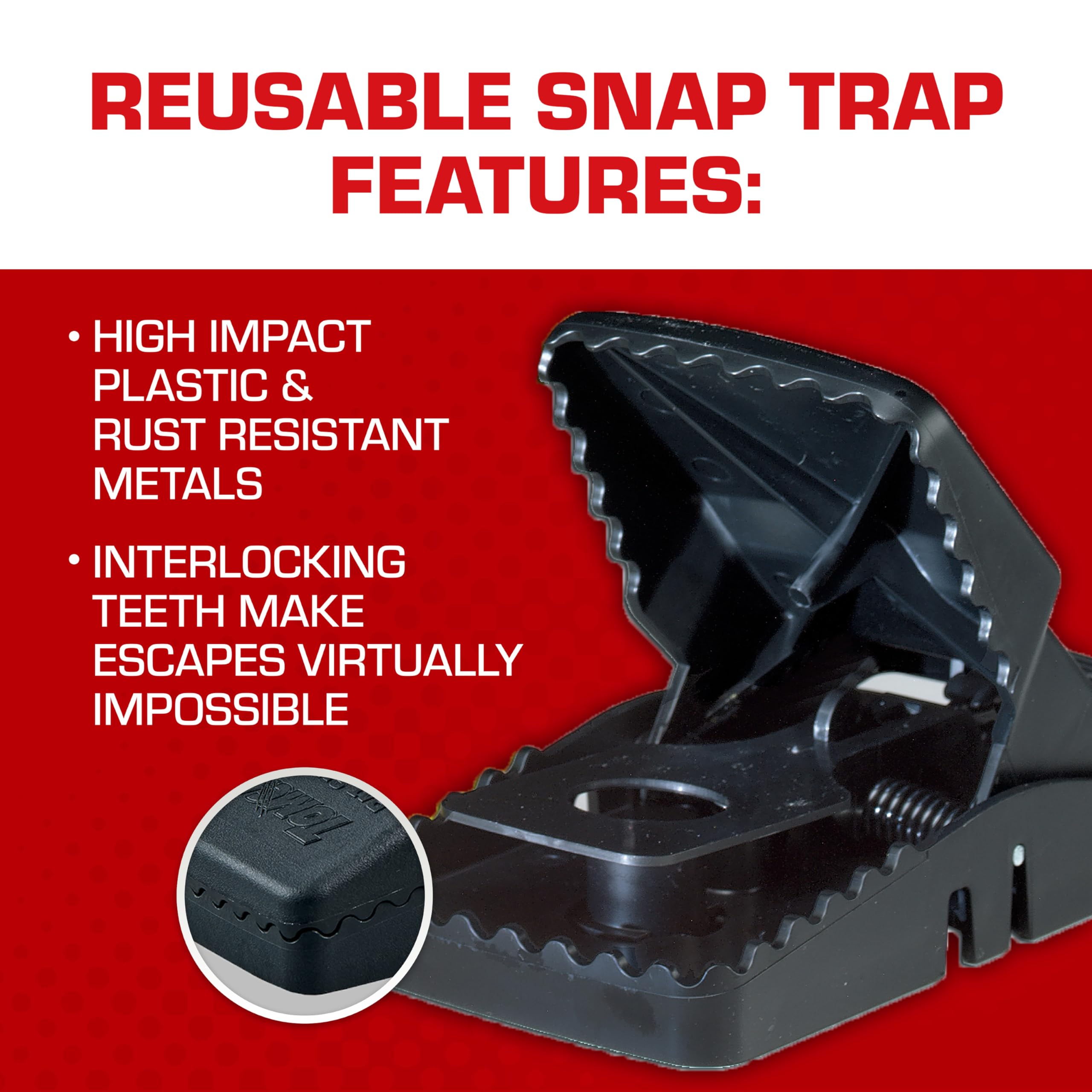 Tomcat Tunnel Trapping System reusable traps close-up with durable plastic