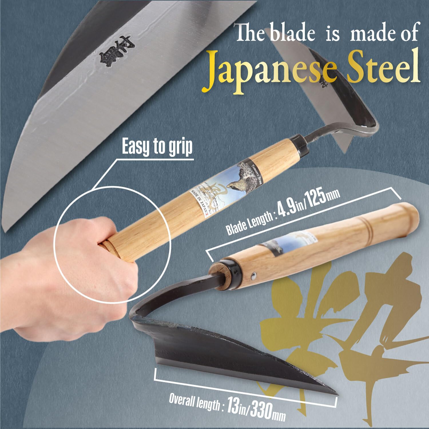 Traditional Tomerry craftsmanship and durable construction for reliable garden tools.