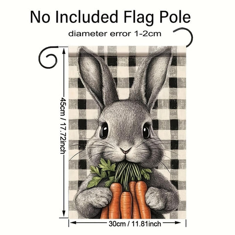 TOMHONG Easter decor flag featuring buffalo plaid adds farmhouse charm outdoors.