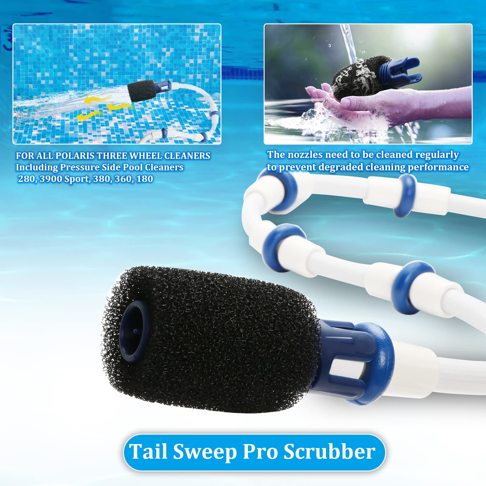 TOMLEND Tail Sweep Pro increases water flow for better debris blow-out.