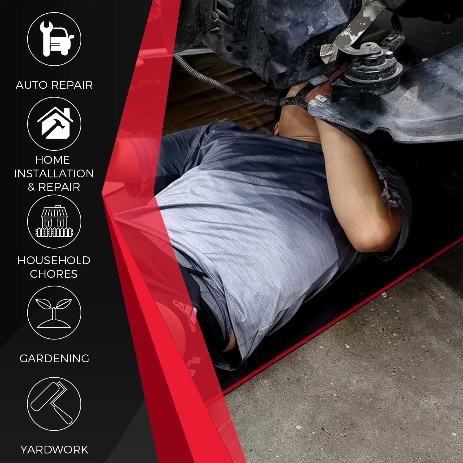TOMMARS kneeling pad non slip surface ensures stable grip in wet areas