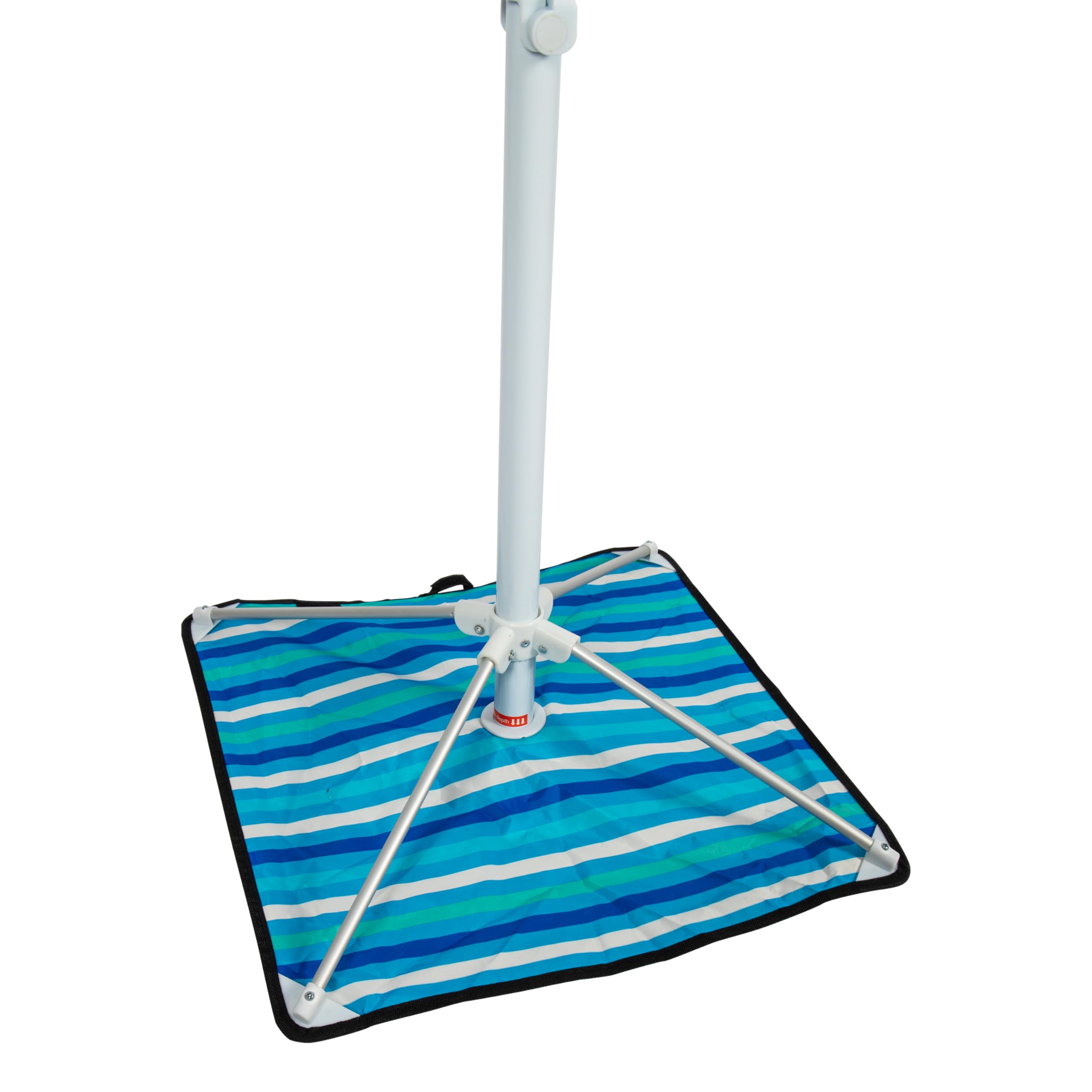Tommy Bahama adjustable tilt and pole allow shade from multiple angles.