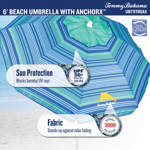 Tommy Bahama AnchorX tilt function allows angle adjustments for shade