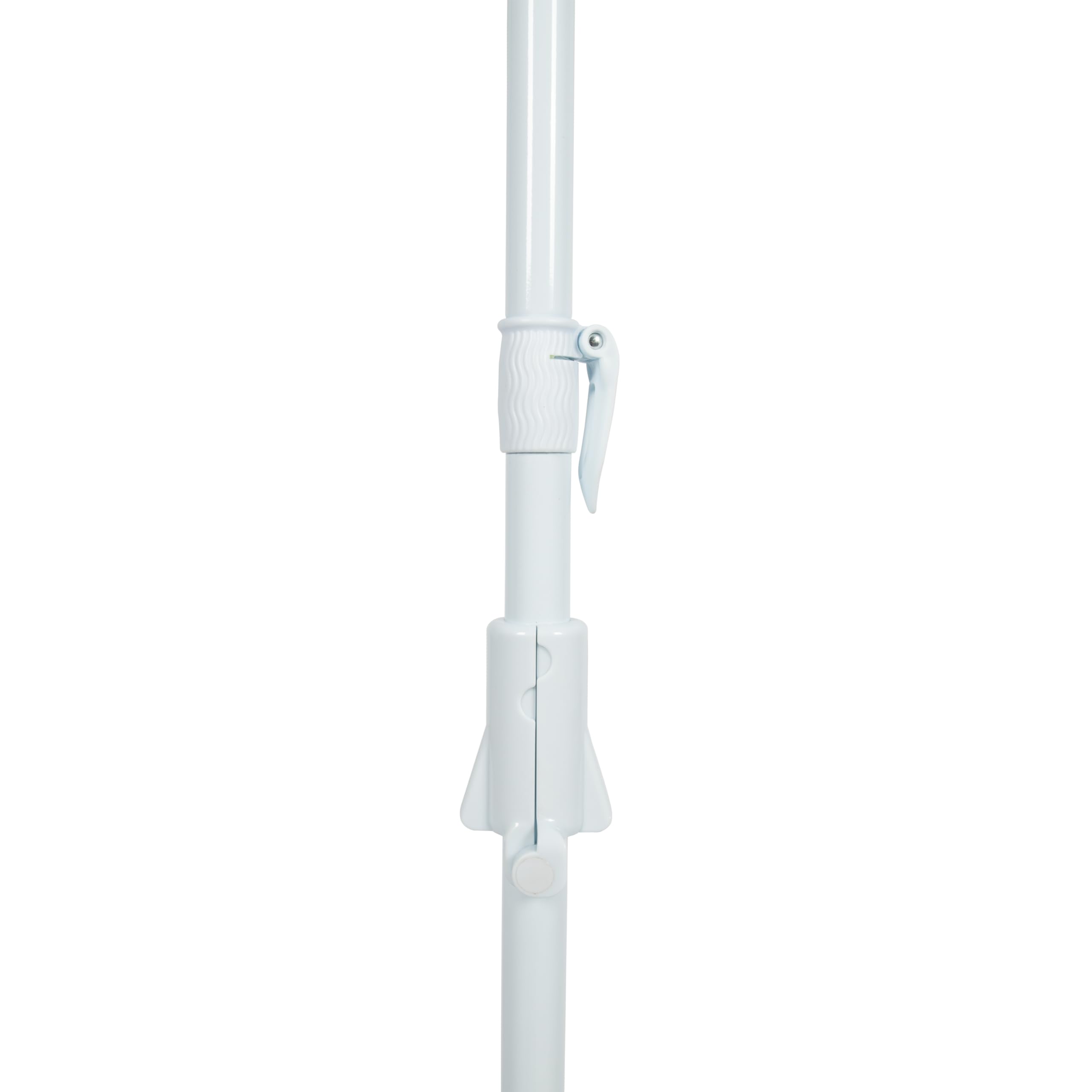 Tommy Bahama blue stripe umbrella adds coastal style and shade.